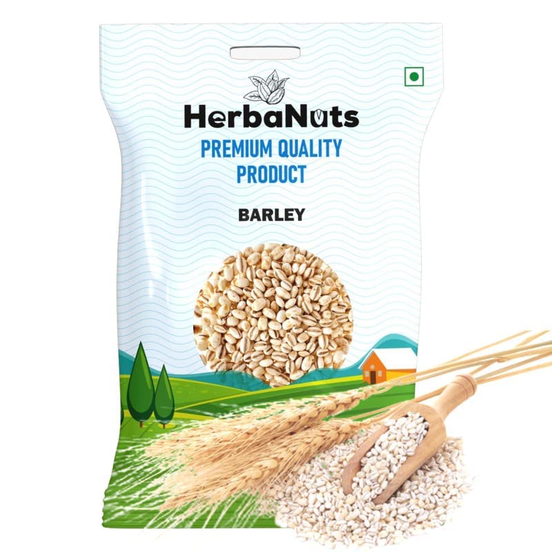 Herbanuts Pearl Barley Jau, Whole Grain, Organic Barley, Barley Seed With Fibre, Vitamins & Minerals For Weight Loss & Improves Digestion, Nutrition, Health Foods, Healthy Diets-500gms