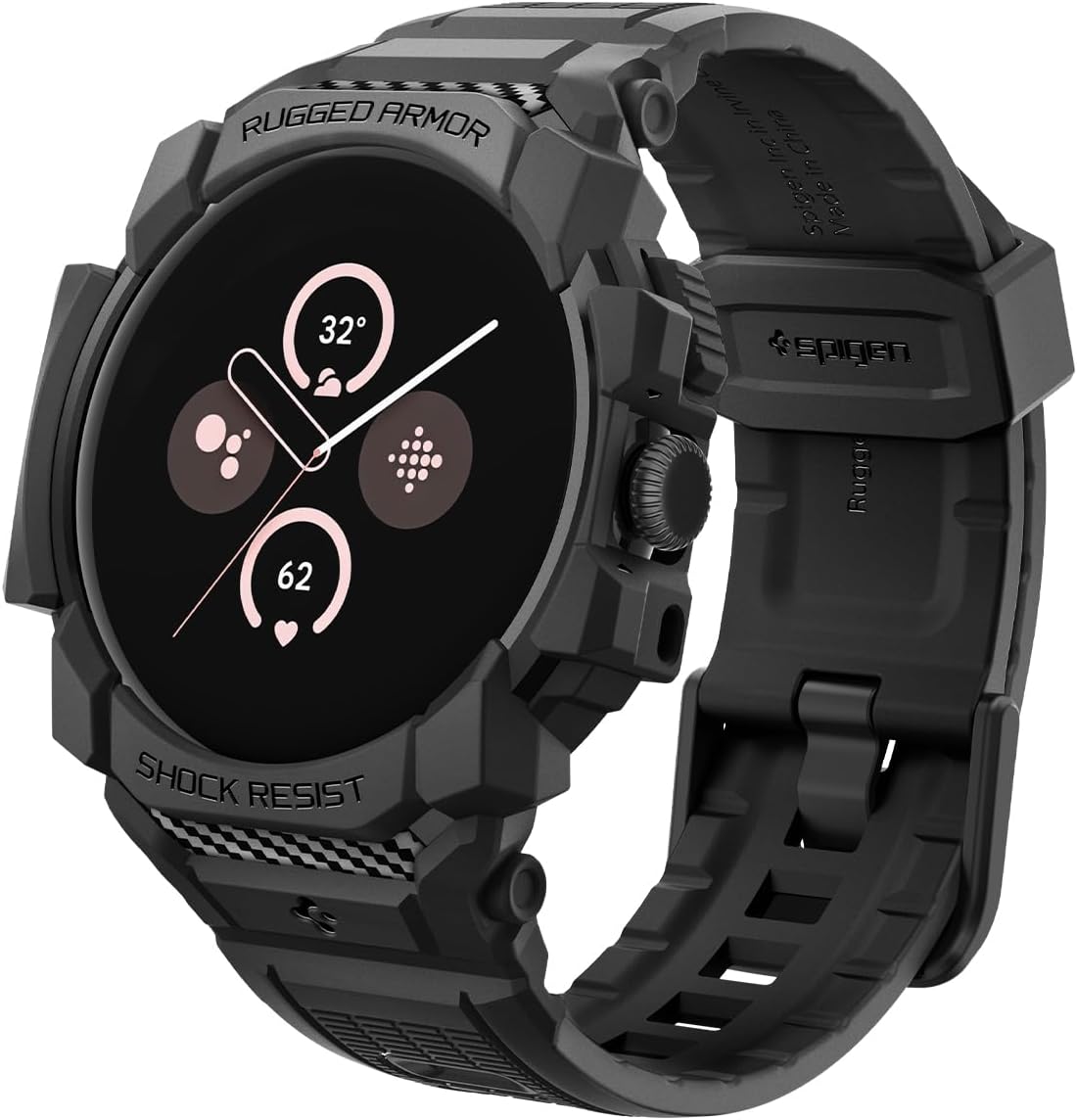 Spigen Pixel Watch 3 Large Rugged Armor Pro Variation, TPU/PC, No Gemstones