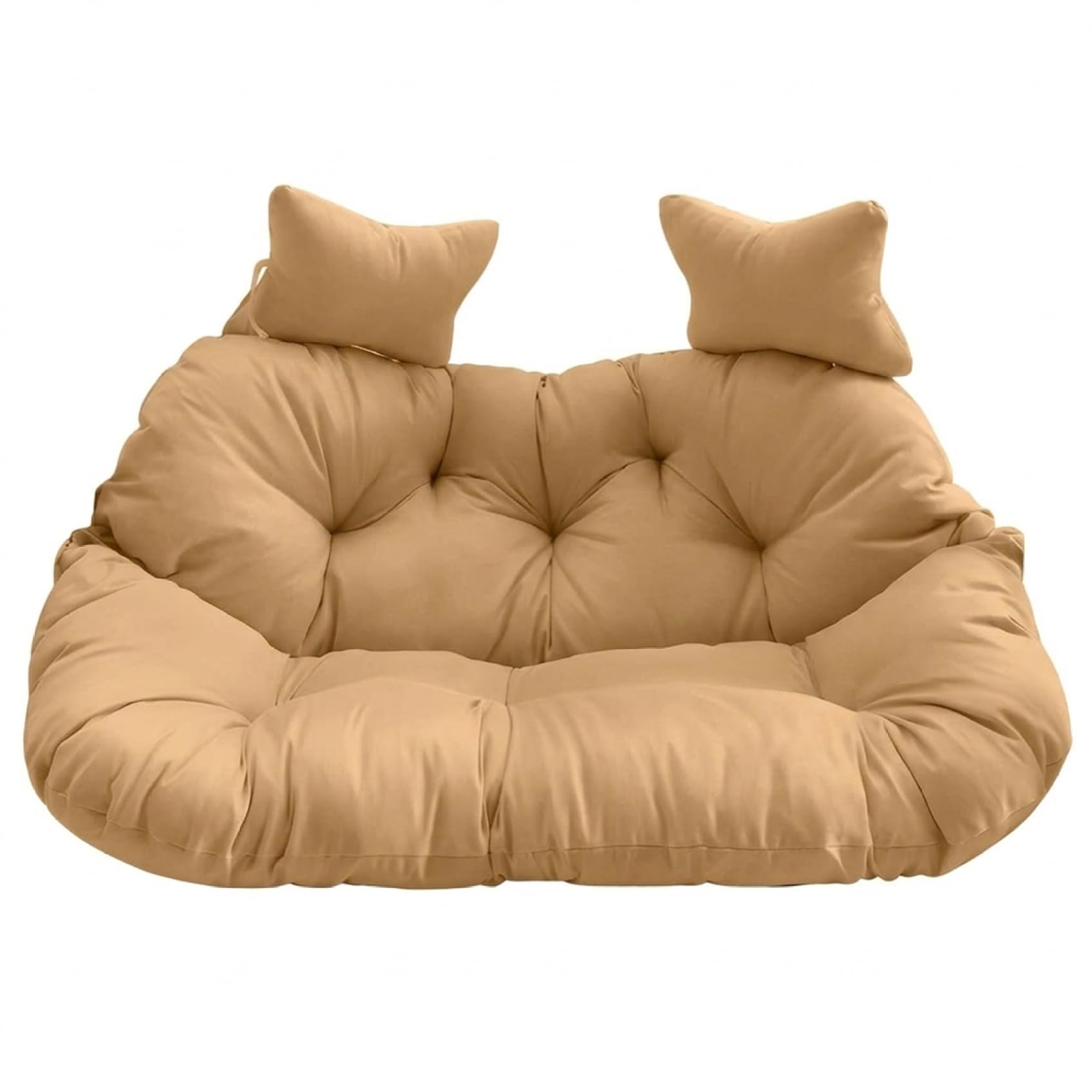 Coussin chaise double œuf kaki 130x110cm épais pour remplacer une assise affaissée ou inconfortable