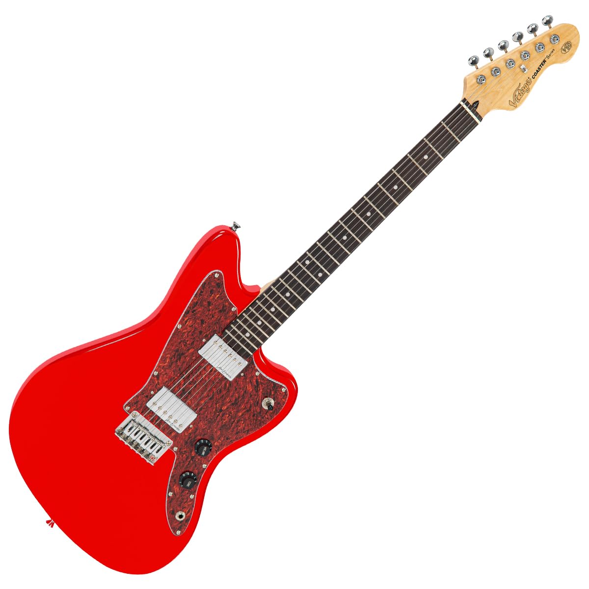VINTAGE V50 COASTER SERIES ELECTRIC GUITAR - GLOSS RED