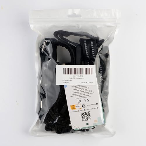 Miniatura 8 de Philorn Correa elástica para perro resistente de 6 a 7 pies de longitud ajustable sin tirones con 2 asas de tráfico acolchadas, hilos reflectantes,