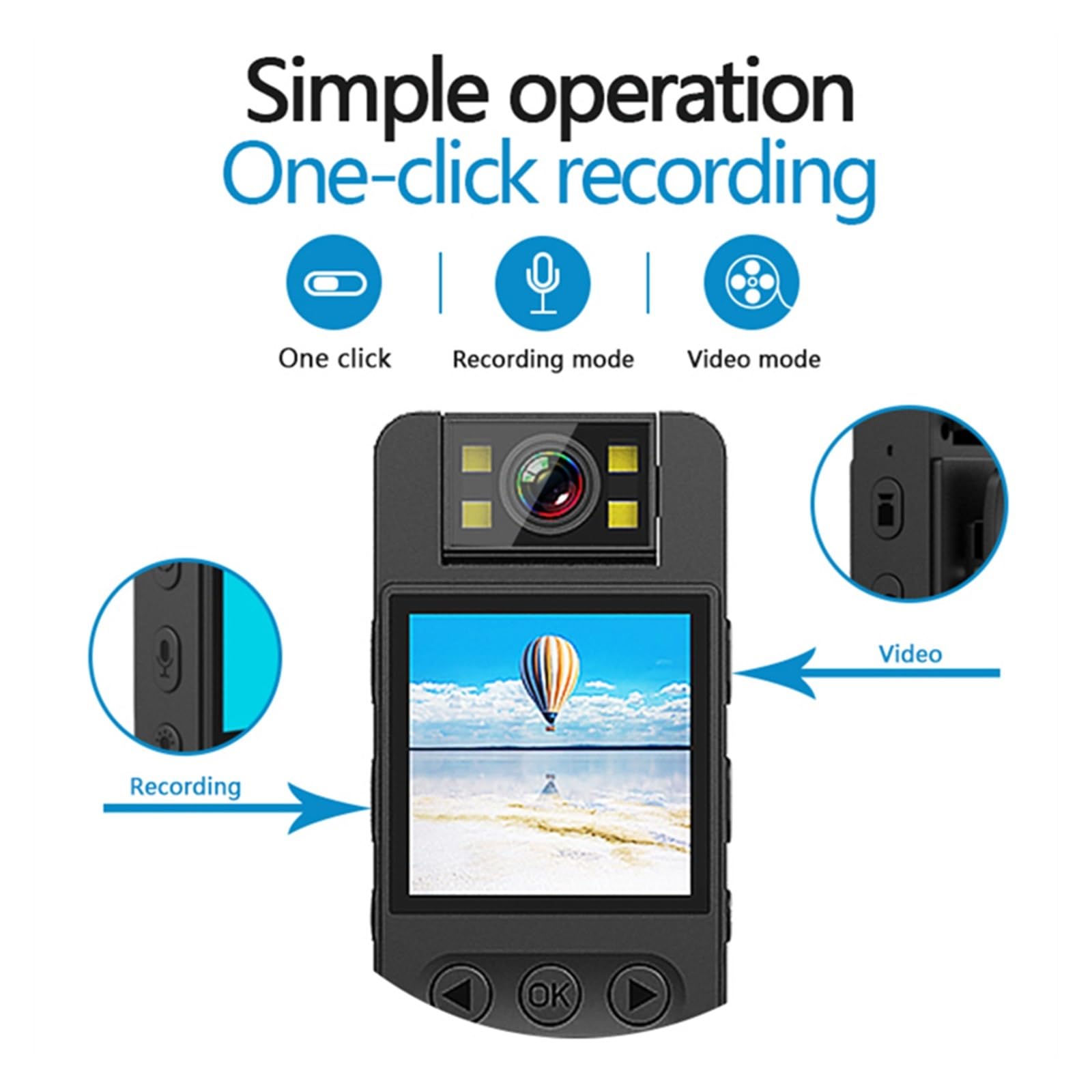 1080P Wireless Mini Body Action Camera Wifi Hotspot Videocamera Schermo LCD A Infrarossi DVR Audio Video Bike Bicicletta Registratore DV Cattura I Dettagli Con Nitidezza(With 32GB TF Card)