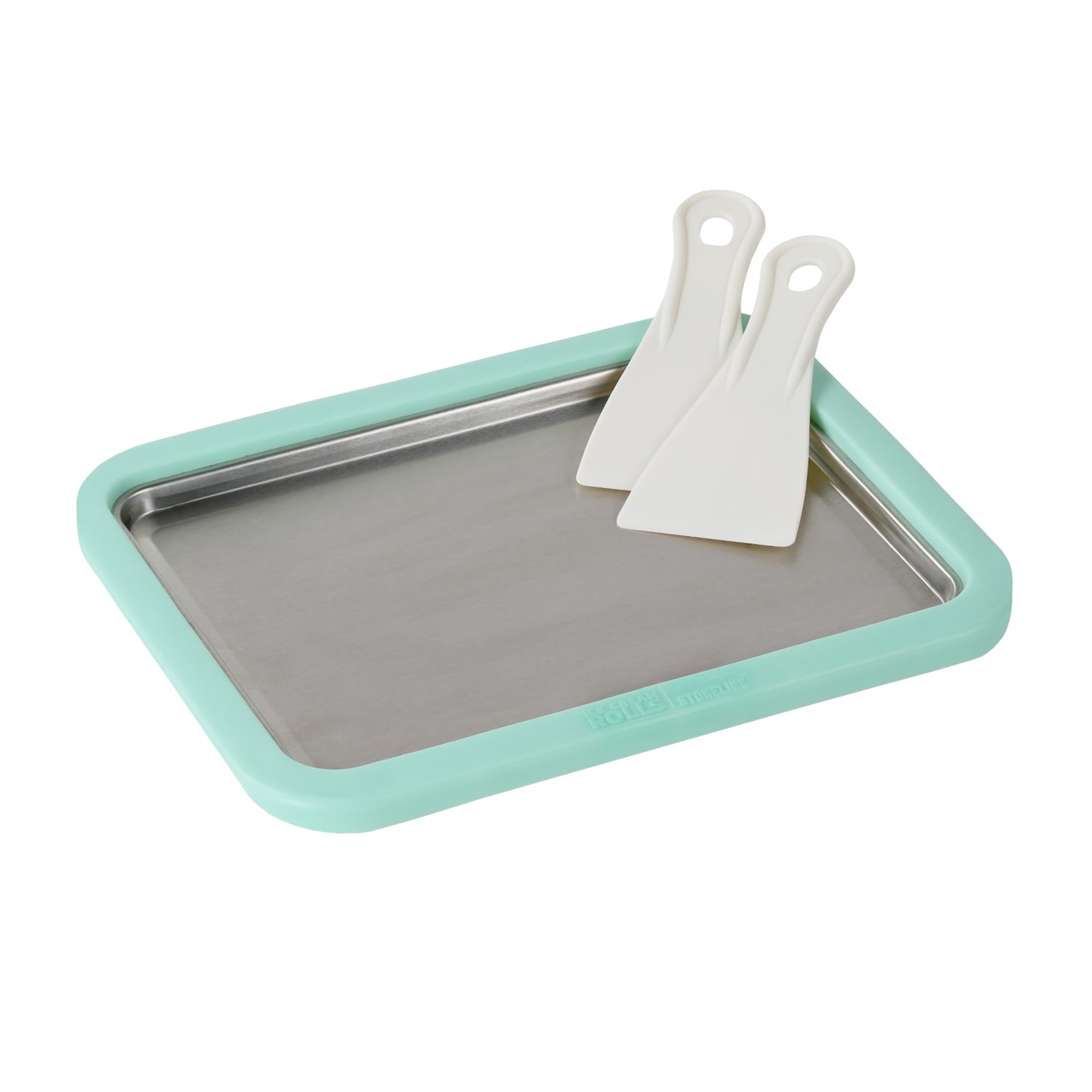 STONELINE by Mr. Ice Cream Rolls ORIGINALE Piastra di Gelato Istantaneo 26x21x3,5 cm con 2 Spatole, Macchina per Gelato Arrotolato