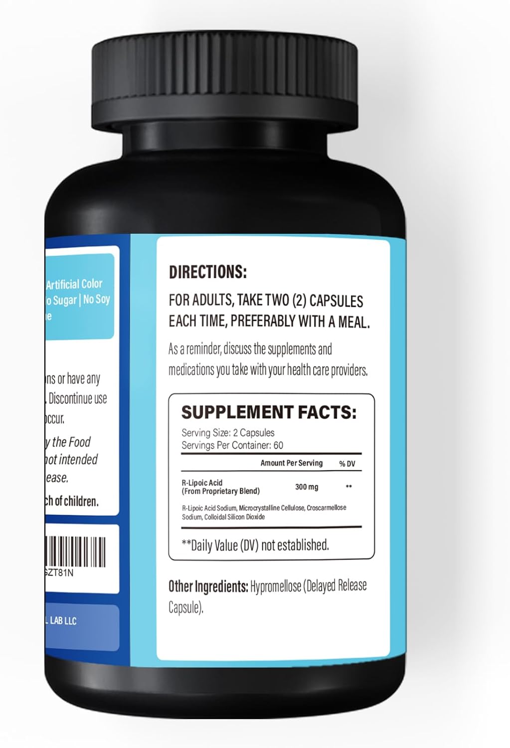 R Lipoic Acid (Na) 300mg per Serving, 120 Capsules, Up to 5X Improved Absorption, Excellent Nutritional Supplement for Healthy Metabolism Support and Antioxidants-1 Bottle - Image 5