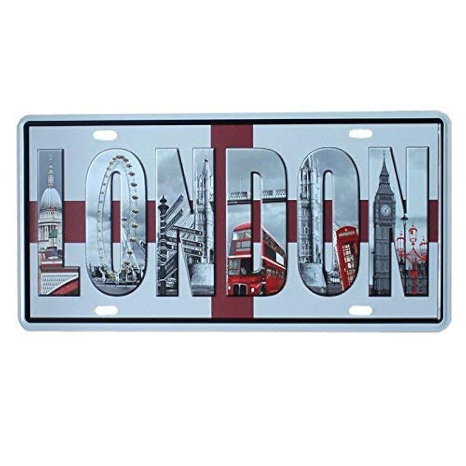Dogt Brown Vintage Auto Tag License Plate Metal Sign,London Decoration Retro Tin Sign Tin Sign 7.8X11.8 Inch