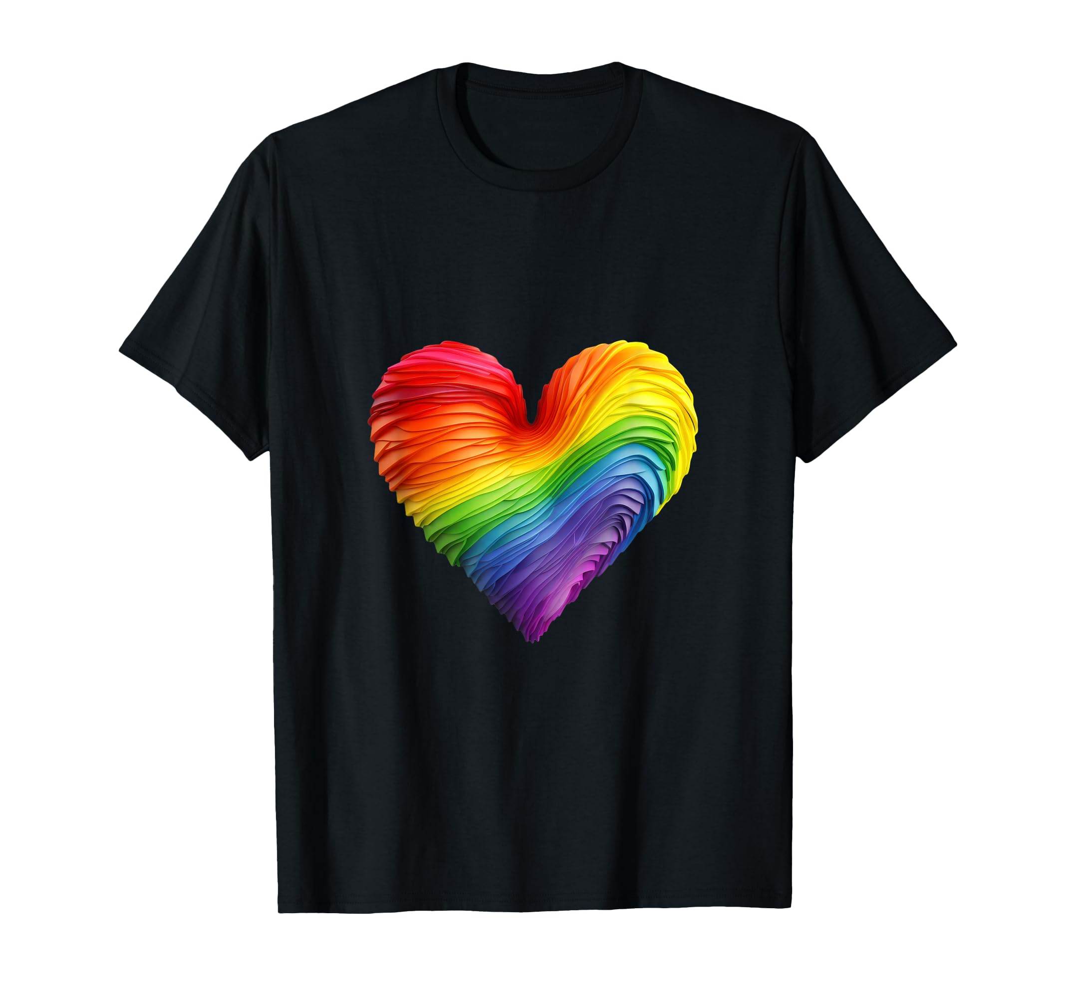 Rainbow Heart LGBTQ Flag Gay Pride Parade Love Is Love Wins T-Shirt