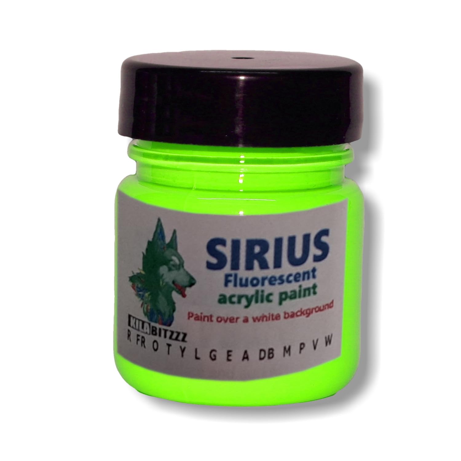 Zuperpaint Lime Sirius Fluorescent Glow Acrylic Premium Paint. Select From 14 Cololurs (, 30Ml)