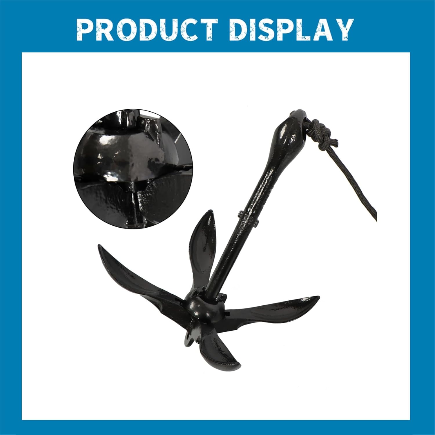 Silscvtt 2 Folding Grapnel Anchor Kit Boat Anchor Kayak Fishing Accessories for Small Boats Kayaks Canoe Paddle Boards