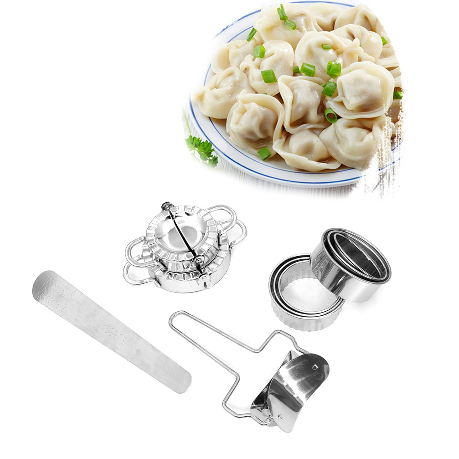 Stampi Ravioli 3 Misure ZITUZY Set 7 Stampi Ravioli Acciaio Inox - Utensili Cucina Per Gnocchi E Wonton Ravioli Cinesi