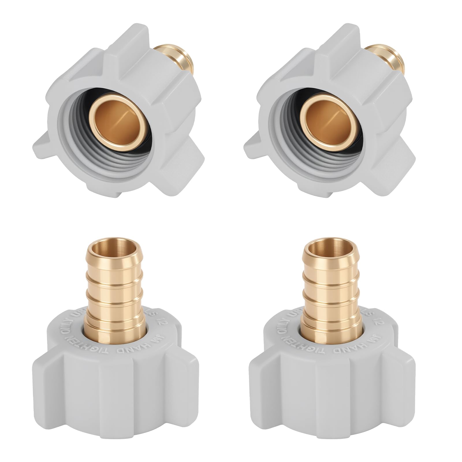 YVSKM 1/2" Pex x 1/2" Female NPT Swivel Adapter No-Lead Brass Crimp Fitting,PEX-B Compatible,4-Pack