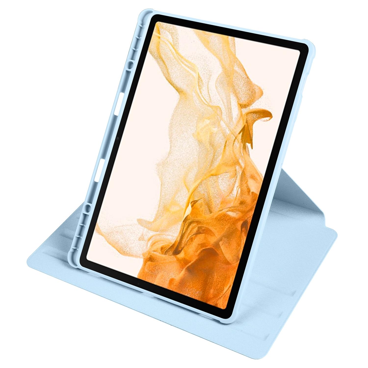 Custodia protettiva per tablet PC compatibile con Samsung Galaxy Tab S8+ 5G SM-X806/SM-X800 12,4 pollici/S7 FE SM-T730/SM-T733, supporto girevole a 360 gradi Folio Flip Smart Tablet Cover Auto
