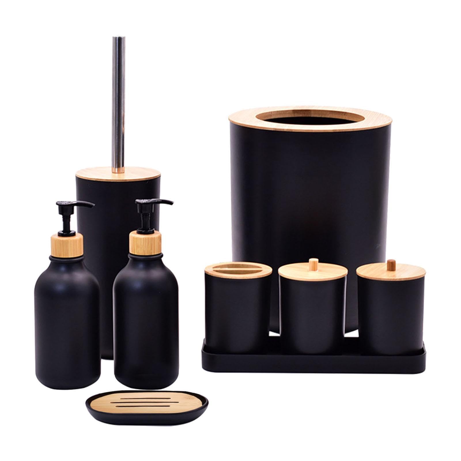 TWISAXC Stylish Bathroom Set Include Soap Dispenser Toothbrush Holder Cotton Swab Holder And Hygiene Solutions For Organized Space Soap Dispenser Toothbrush Dish