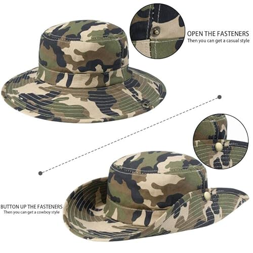 Camo-Sun-Hat Beach-Bucket-Hat For Kids Boys Outdoor Boonie-Cap Fishing-Hat Uv-Protection Foldable Packable #TOP1