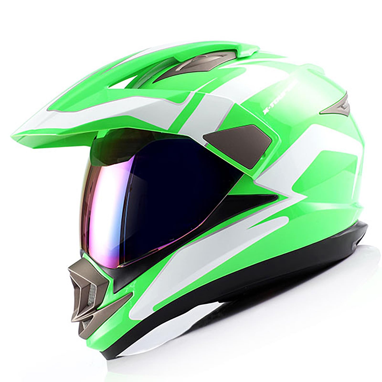 1Storm Dual Sport Helmet Motorcycle Full Face Motocross Off Road Bike Matt Black