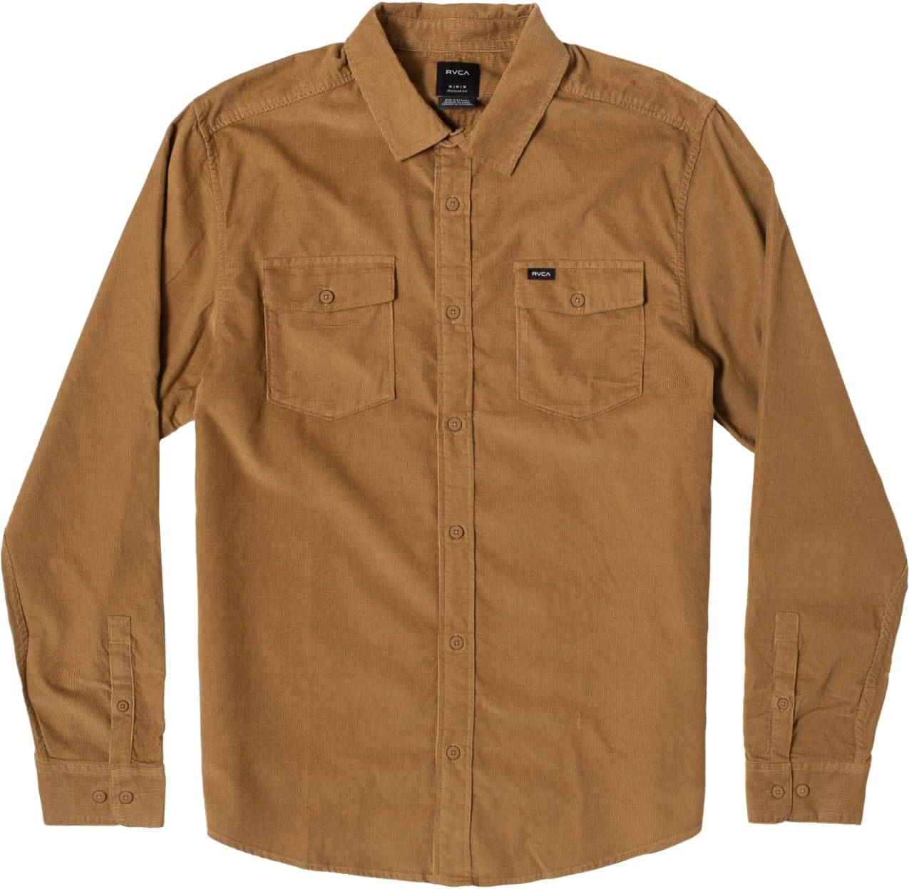 RVCA Men's Freeman Cord Long Sleeve Woven Button Front Shirt