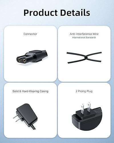 Miniatura 4 de Cable de carga de 15 V y 6 pies para Philips Norelco HQ8505 - (modelo antiguo) Series 6000 7000 9000, BG7030 BG7040 BG5025 S9987, Multigroom MG5750