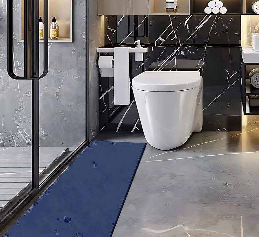 Image of VNQ! Cushion Noodle Mat for Home Entrance, Heavy Indoor Outdoor Anti Slip PVC Floor Mat for Bedroom, Kitchen, for Bathroom, Doors, Office, Door Mat, Bath Mat Colour Blue|(2X3 Feet)