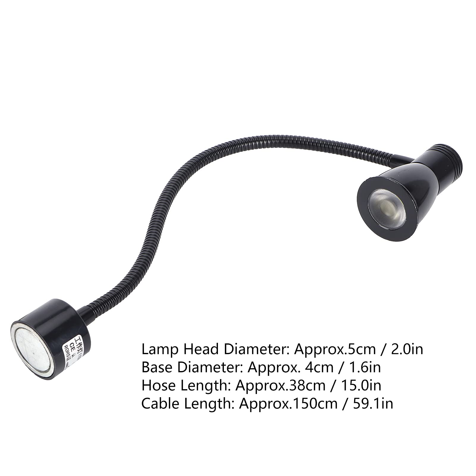 Acouto Lampe de Machine-Outil, 7W LED Lampe de Travail Magnétique pour Machine à Coudre Col de Cygne Flexible pour Machines-Outils Tour Fraisage Perceuse Éclairage Industriel(EU Plug)