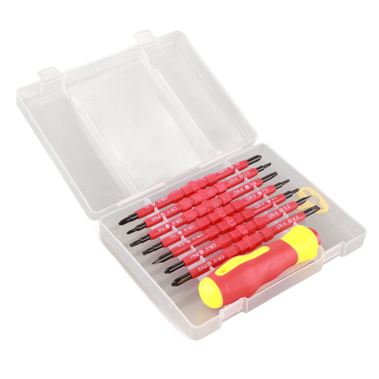 Insulated Screwdriver Set 8pcs Double Ended Insulated Magnetic Screwdriver Kit Cross Screwdriver Set including a Handle (8 in 1)