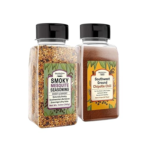 Unpretentious Southwest Ground Chipotle Chili and Smoky Mesquite - Paquete de condimentos, varios tamaños, barbacoa y parrilla, sabores ahumados