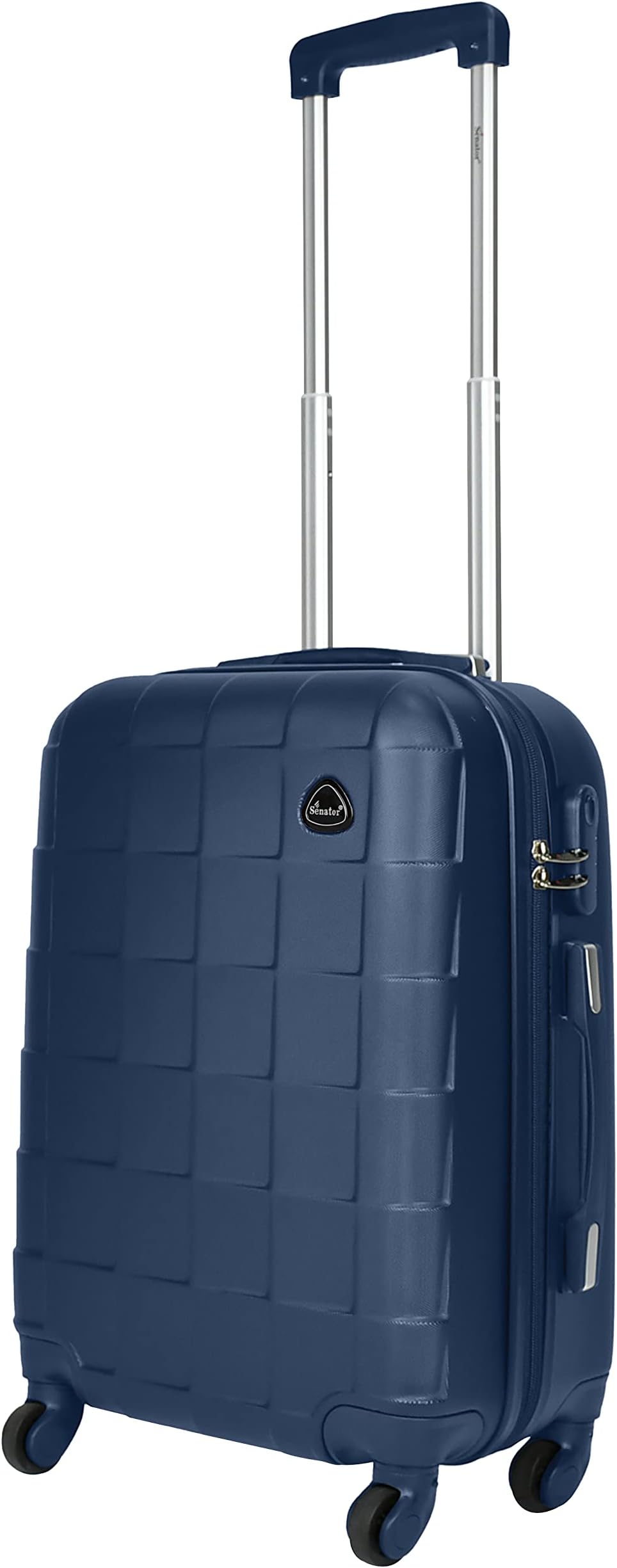 Senator Lightweight Luggage Checked Bag- 24 Inches Hardshell Suitcase Spinner Luggage for Travel A207 | ABS Medium Size Luggage with Spinner Wheels 4 (Checked Luggage 24-Inch, Navy Blue)