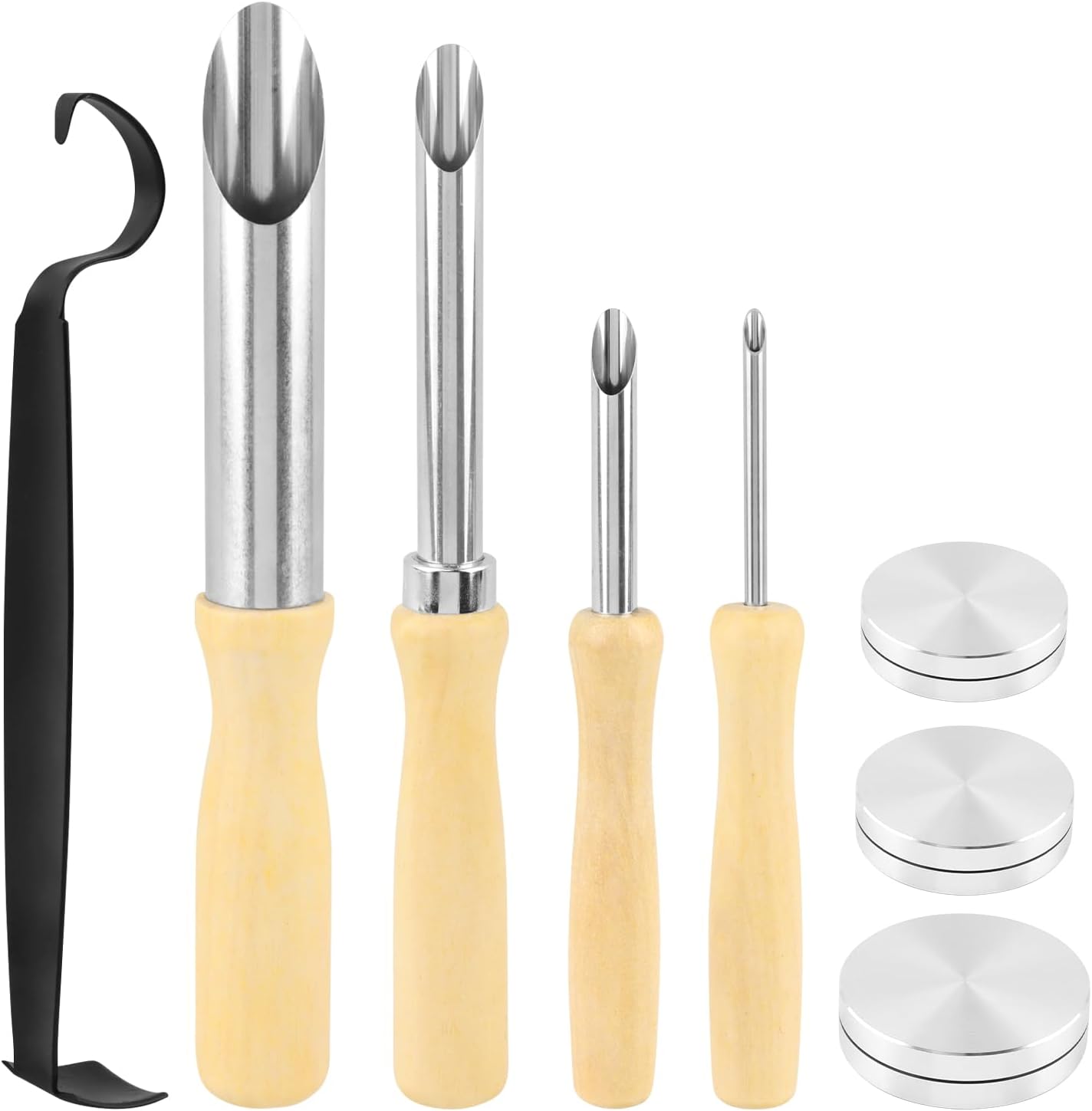 Versatile Pottery Trimming Tool Set, All-in-One Clay Sculpting Kit with Double-Ended Trimmer, 4 Pcs Hole Cutters & 3 Pcs Spinners, Stainless Steel Ceramic Tools