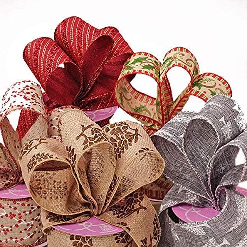 2 1/2" X 10 Yards Christmas Music Natural Wired Ribbon