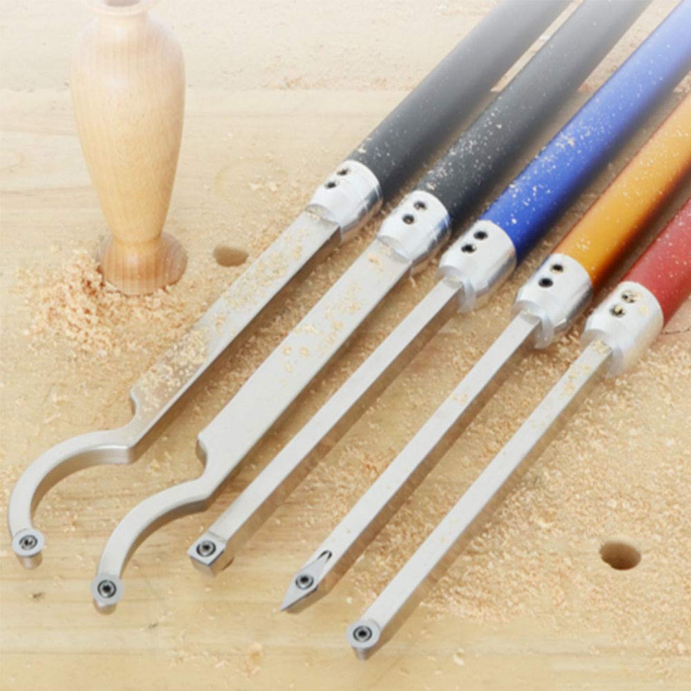 Scalpelli, Set di Utensili for tornio Utensile da troncatura Intercambiabile con Manico in Alluminio Utensile for Finitura tornio in Acciaio for hobbista del Legno o Fai da Te o Falegname