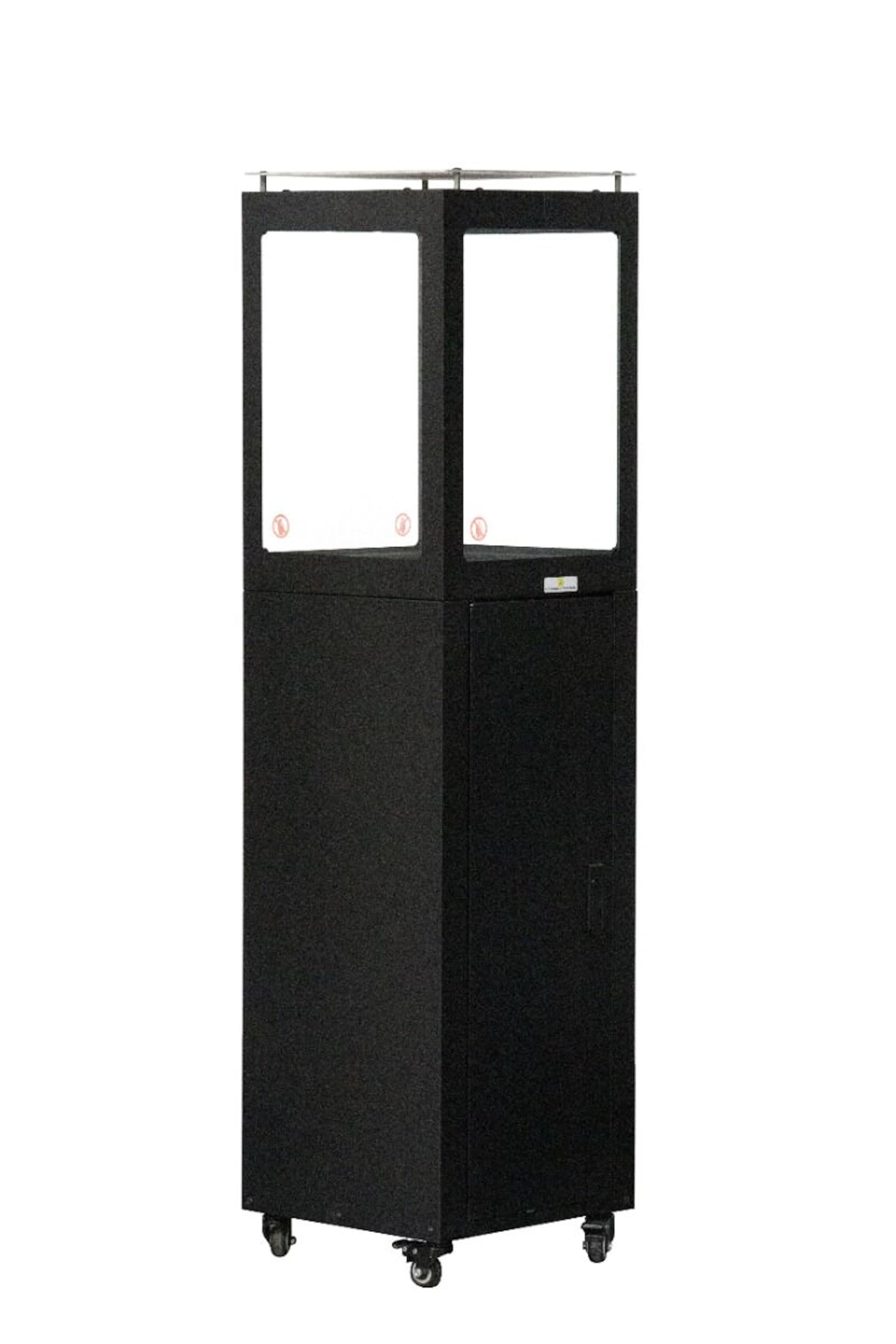 Chauffage à granulés - Chauffage de terrasse moderne et torche de jardin - Neutre en CO2 avec granulés de bois - Sans suie et sans électricité - Grand cylindre en verre pour une vision de