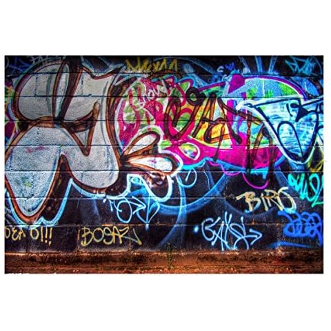 Focussexy 5x3ft Classic Graffiti Photography Backdrop Photo Video Studio Fabric Background Screen for Cosplay Halloween Cover