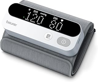 Beurer BM 59 Arm Blood Pressure Monitor, Innovative Armband Without Hoses or Cables, LED Risk Indicator, Arrhythmia Detection, 22 to 42 cm Armband, Medical Device with App Connection.