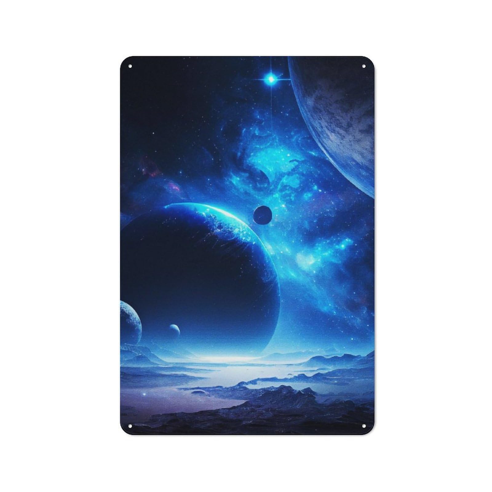Junmoney Blue Galaxy Tin Wall Plaque 30X20cm With For Man Cave Or Games Room, For Updating Man Cave And Games Room After Moving
