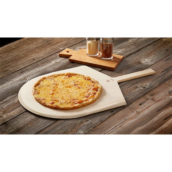 Image of American Metalcraft 2616 Wood Pizza Peel with 9 inch Handle, 17 inch x 16 inch Blade,Brown