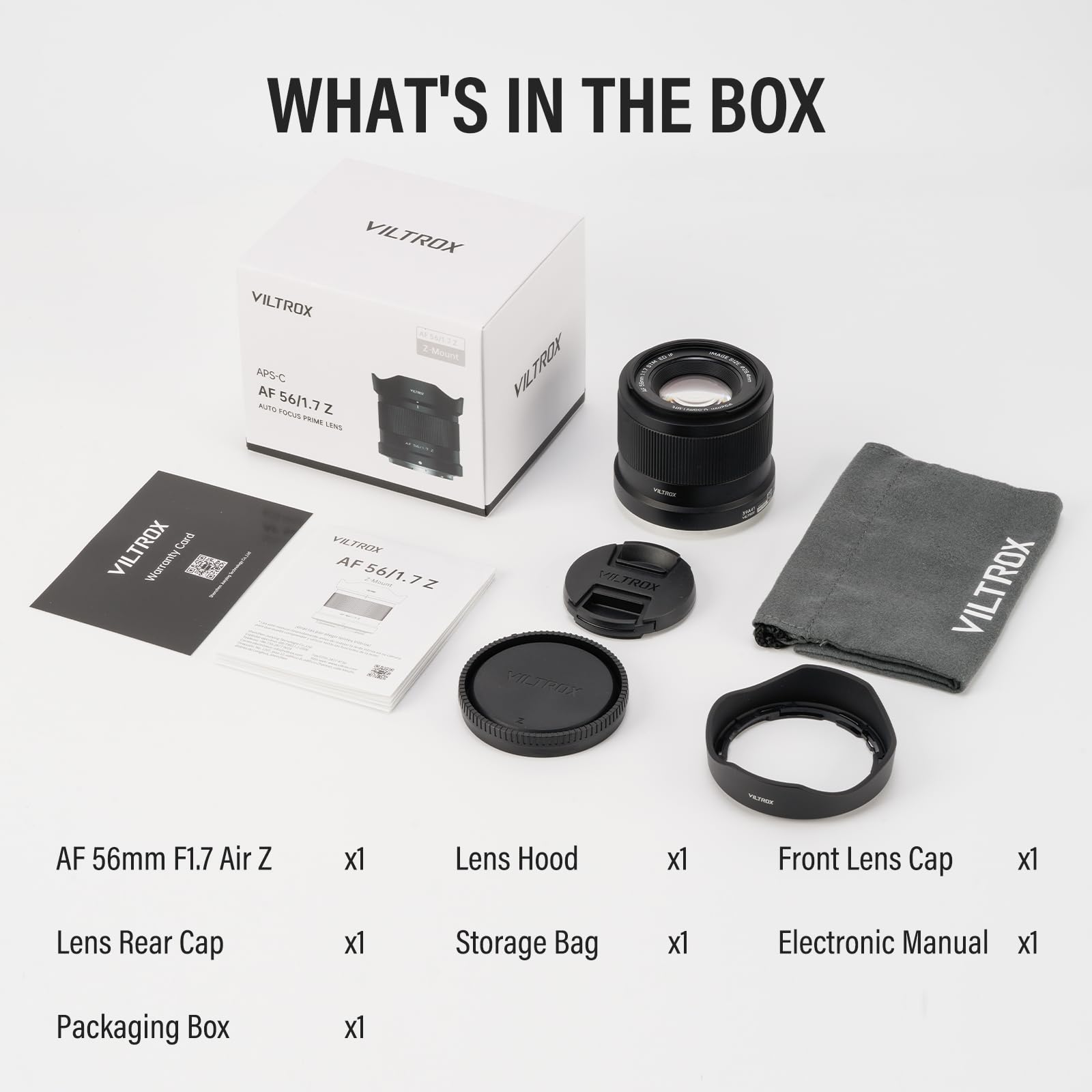 VILTROX 56 mm F1.7 Air Z Mount Obiektyw Fotograficzny do obiektywu Nikon Z Camera Duże Przysłony i Auto Focus Czujniki APS-C dla Nikon Z30 Z50 Z50II Z5 Z5II Z6II Z7 Z7II Z8 Z9 ZR
