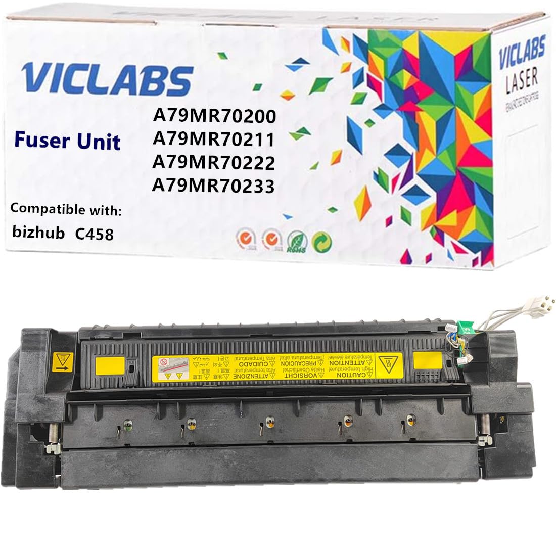 VICLABS A79MR70200 fuser Unit Replacement for Konica Minolta A79MR70200 A79MR70211 A79MR70222 A79MR70233 fuser Unit for use in Konica Minolta bizhub C458 Printers,110V (1- Pack)