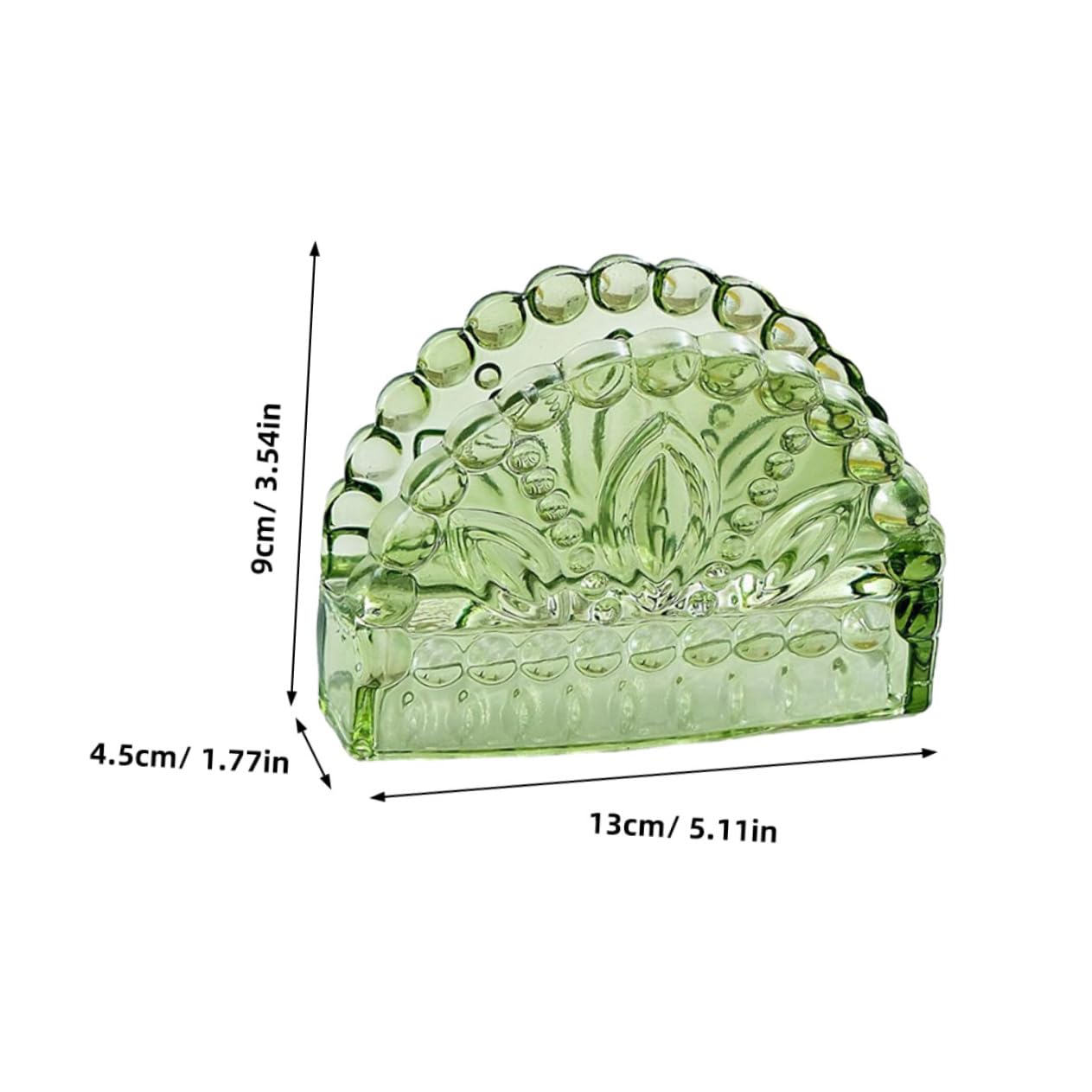 Portatovaglioli da Tavolo in Vetro Verde, Forma Tonda