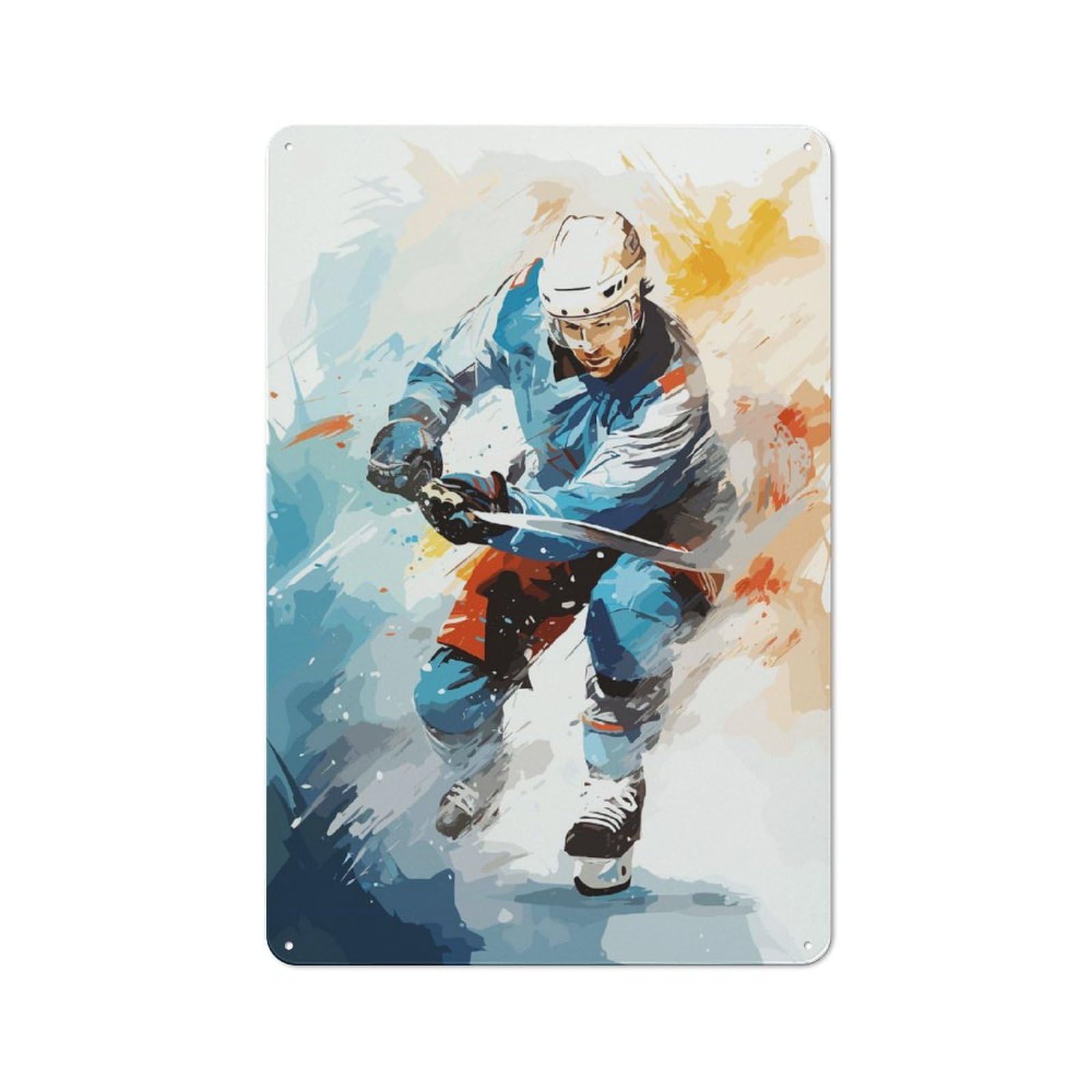 Nostalgic Ice Hockey Decorative Tin Plaque 30x20cm, Classic Pub Decor for Diner, Restaurant, Shed Or Kitchen