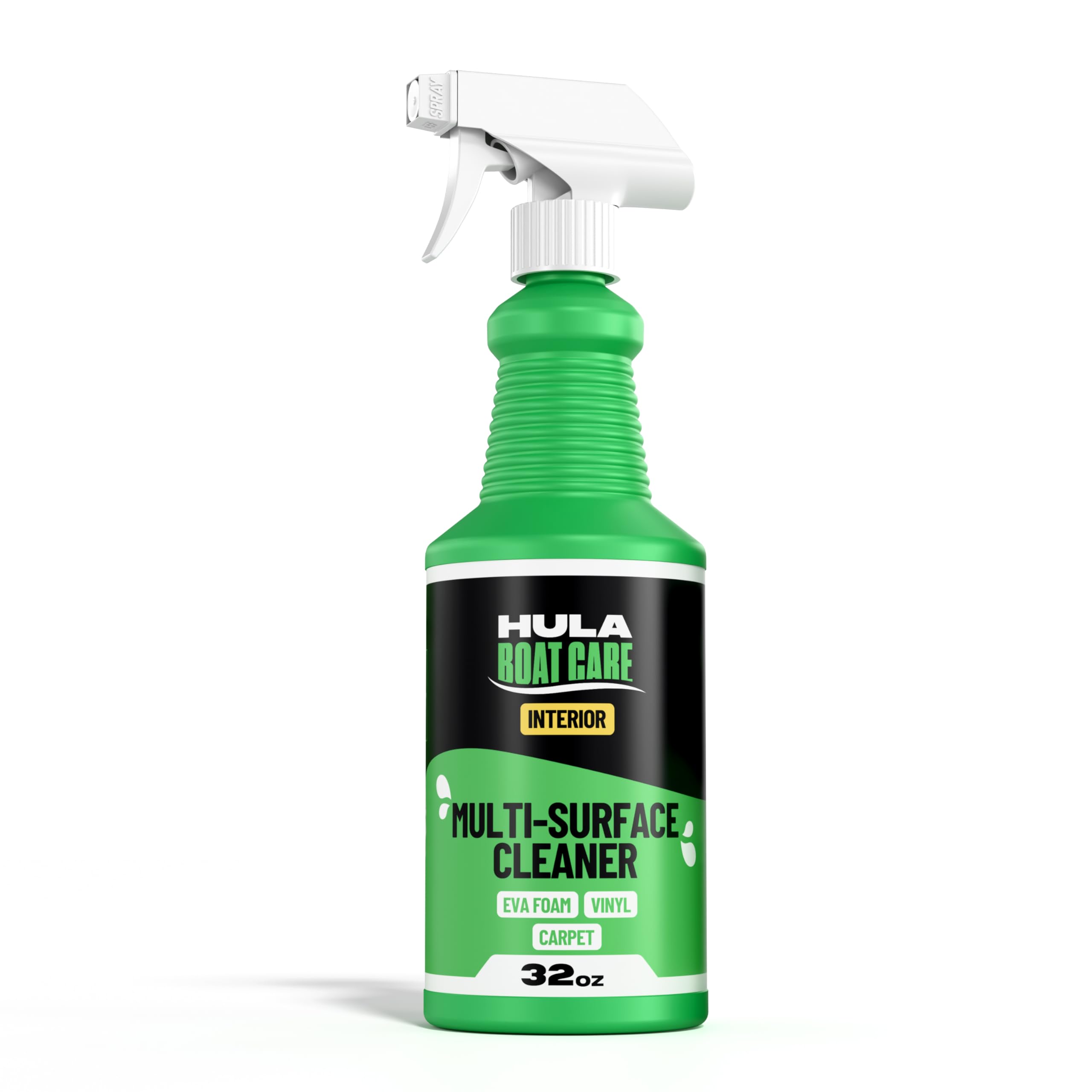 Hula Interior Boat Flooring Multi Surface Cleaner Spray | Interior Boat Cleaner, Degreaser, and Protectant for EVA Foam Boat Decking, Marine Carpet, Vinyl and Upholstery | Made in USA (32oz)