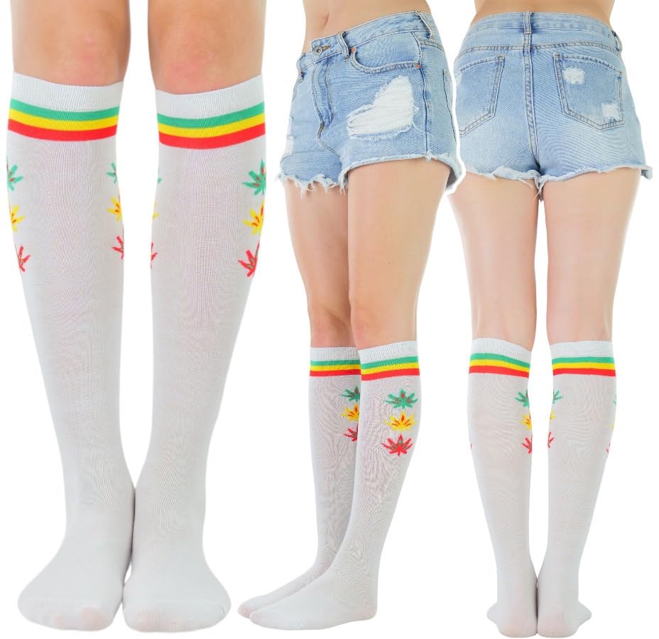 Image of ToBeInStyle Women's Colorful Patterned Design Knee High Socks