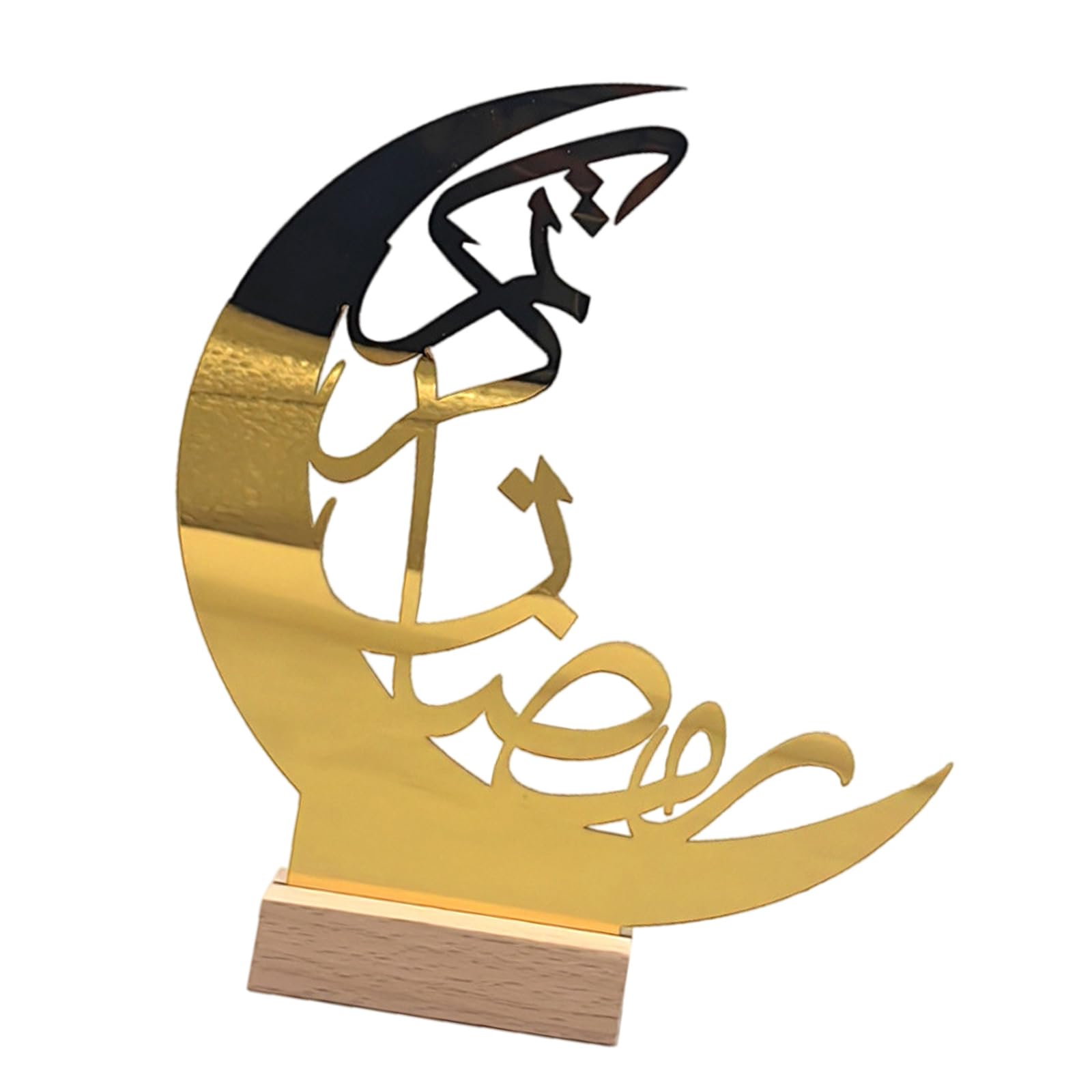 Kalttoy Eid Celebration Tabletop Ornament Acrylic Crescents Decoration for Ramadans and Festival Parties Religious Accessory Eid Mubaraks Ornament