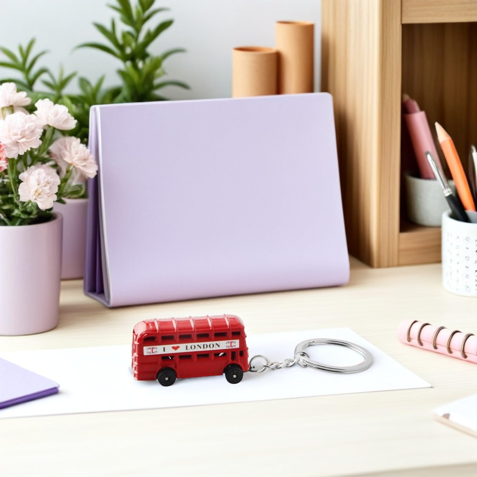 Ciieeo 16 Pezzi Portachiavi in Metallo con Pendenti Bus e Cabina Portachiavi Creativo e Resistente Accessori Regalo per Amici e Famiglia Facile da Trasportare