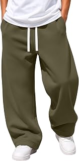 Boys Baggy Wide Leg Sweatpants, Soft Polyester Joggers, Drawstring Elastic Waist, Sizes 6-16
