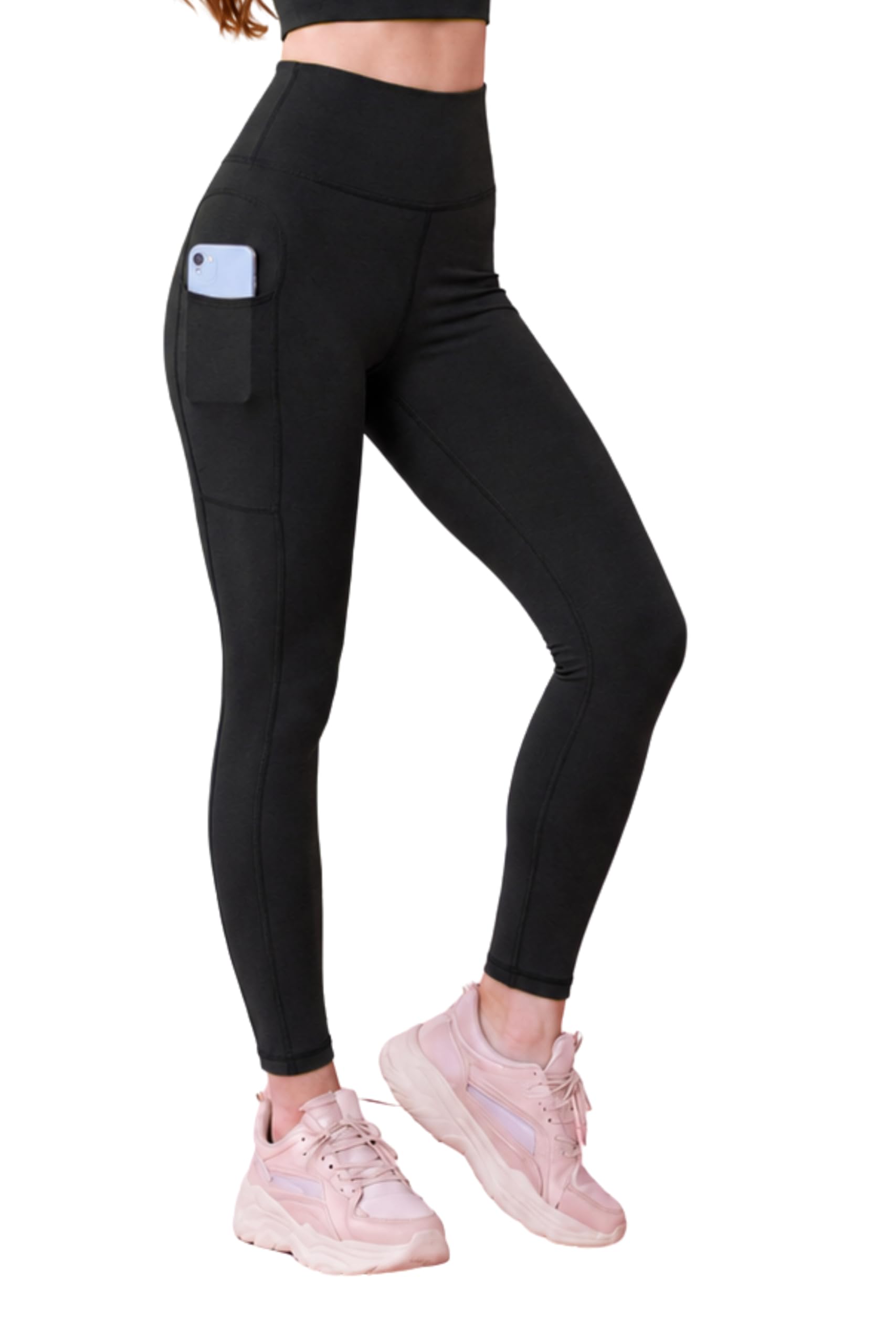 Women's High Waist Yoga Leggings with Side Pocket | Tummy Control Gym Tights | Stretchable Workout Pants for Yoga, Gym, Running & Fitness-picture-50
