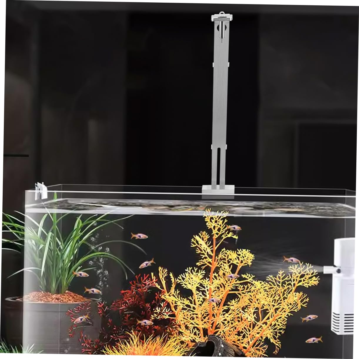 BESPORTBLE 2 Stücke Aluminium Legierung Aquarium Licht Halter Verstellbare Klemme Lampe Hängen Halterung Metall Unterstützung Für Glas Terrarium Aquarium