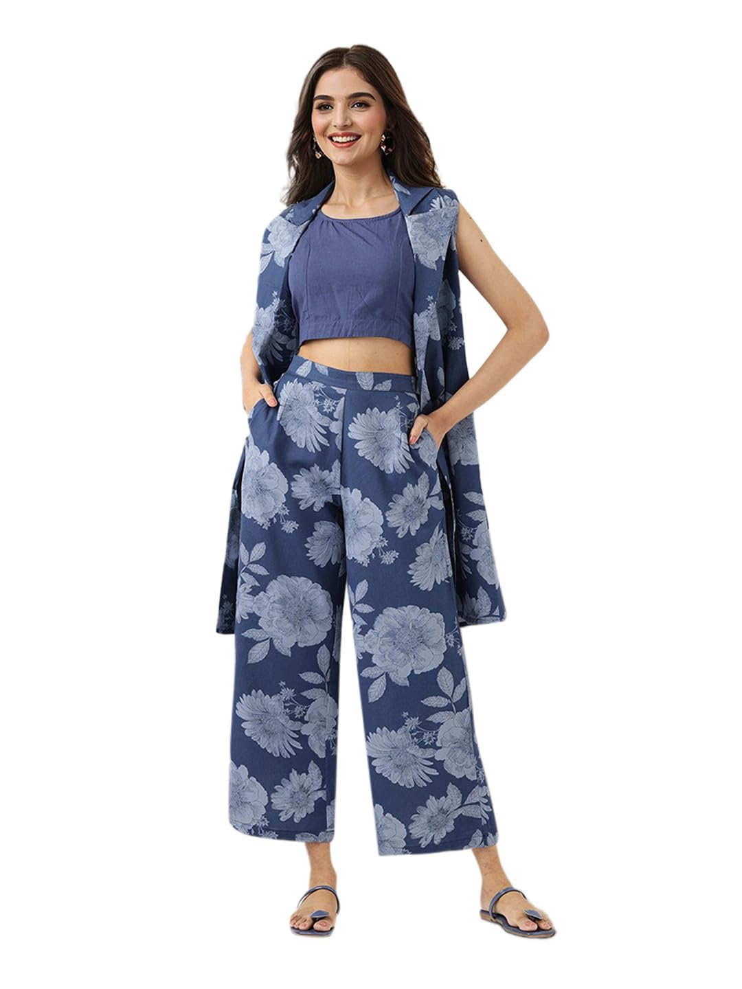 Floral printed 3pcs co-ord set-image-40