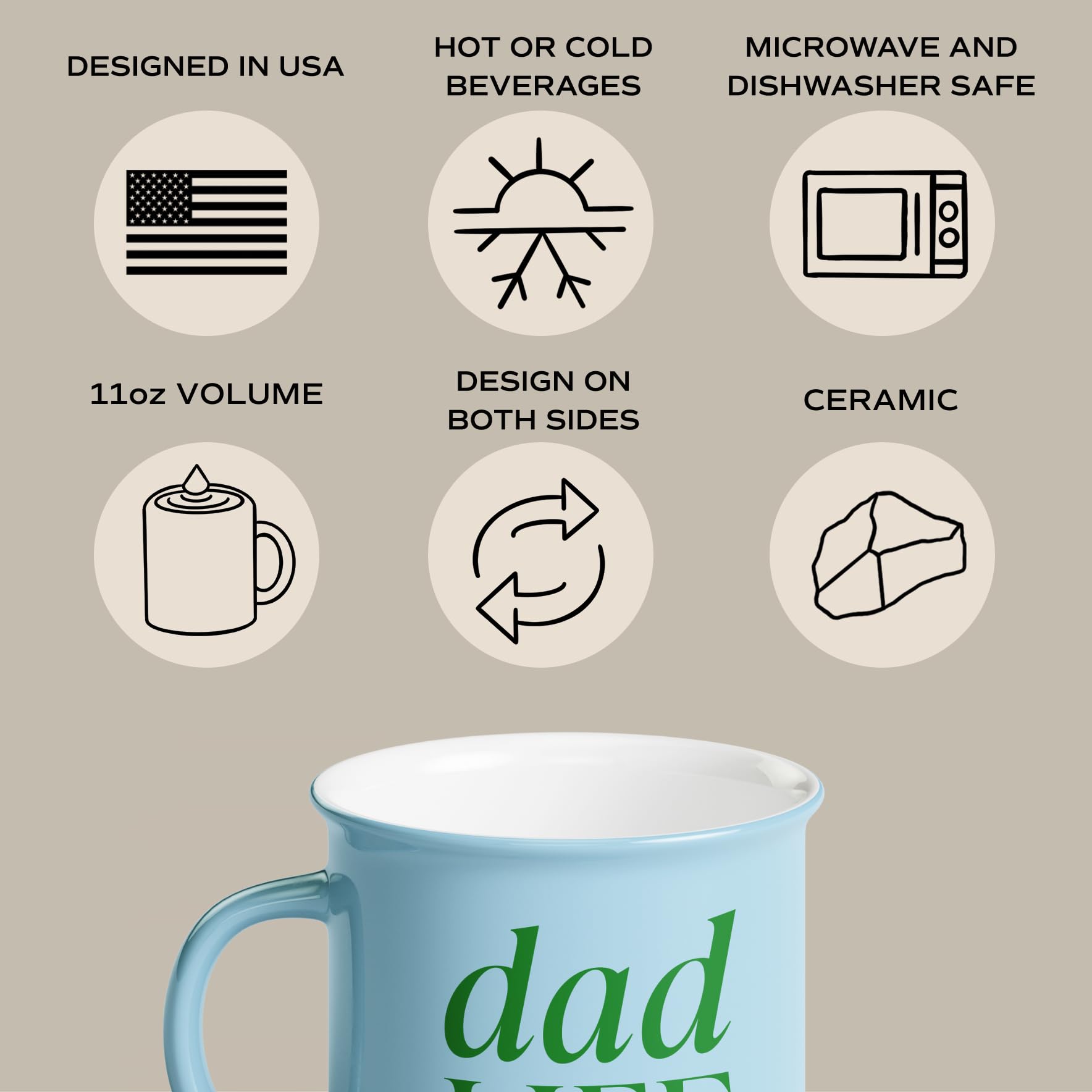 Sweet Water Decor Dog Dad Coffee Mug - 11oz Ceramic Campfire Style Cup - View #2