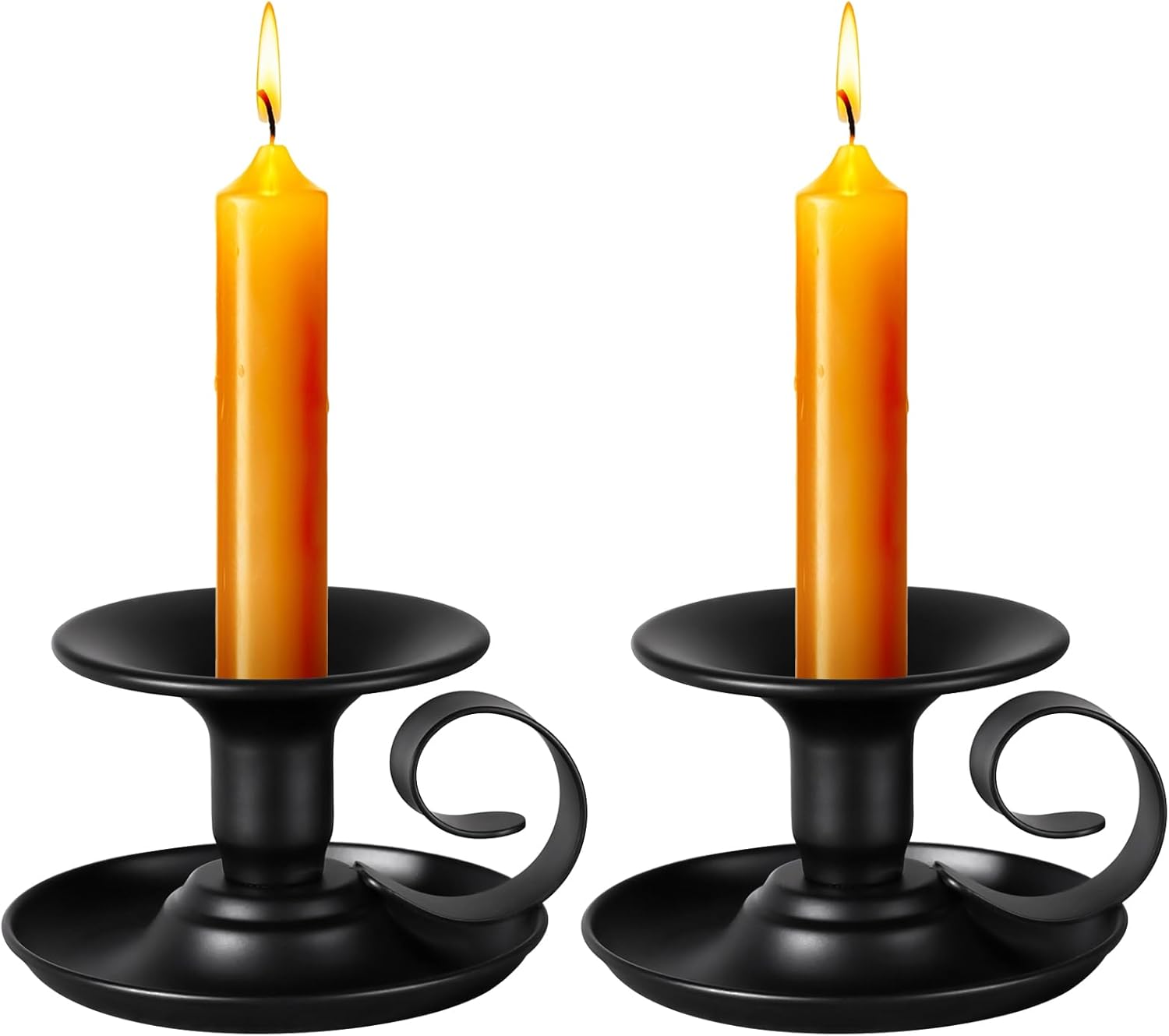 Lunhoo 2 Pack Candle Stick Holder, Metal Taper Candlelight