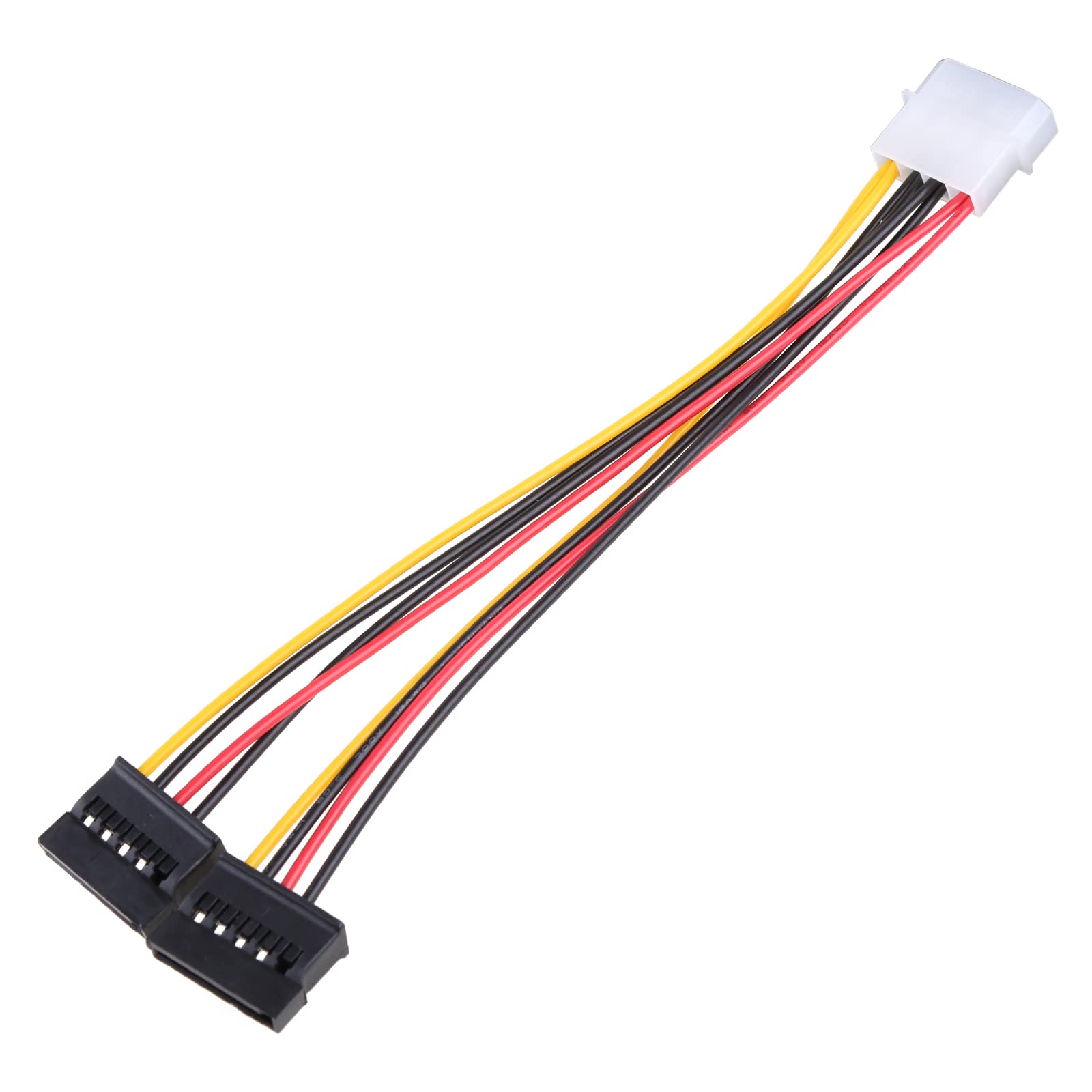 XAGMODSHN 4 Pin IDE Molex to 2 Series Sata 15Pin Power Splitter Extension Cable Connectors Computer Hard Disk Power Cord