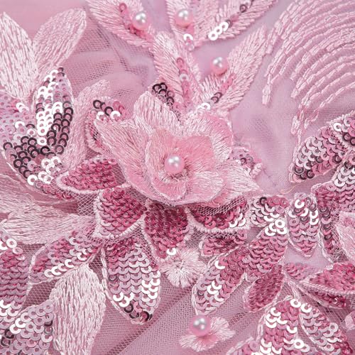 Uhnice Flower Girl Off Shoulder Dress Ruffle Sleeve Tulle Gown for Wedding Party 5