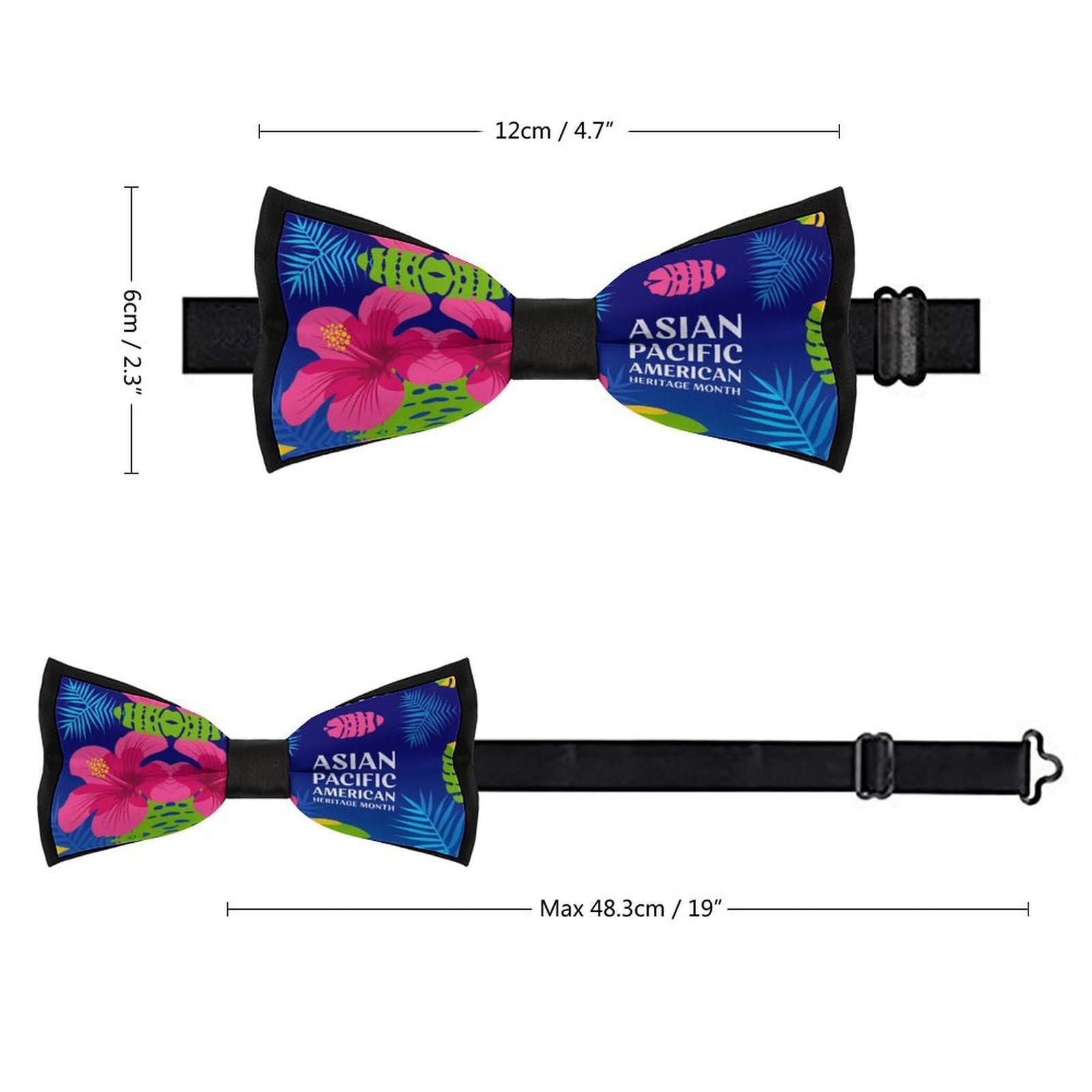Jyyau Asian American And Pacific Islander Heritage Month Bow Tie Adjustable Necktie For Men Business Fashion Pre-tied Tie Neckwear Novelty Accessory For Weddings Party Festival